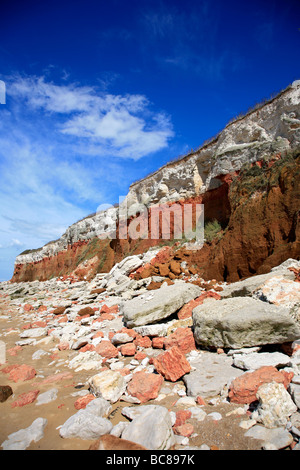 Craie et paysage de falaises en grès brun Plage de Hunstanton Côte Nord du comté de Norfolk County England UK East Anglian Banque D'Images