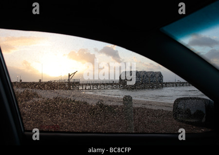 Jour de pluie à la plage Busselton en Australie de l'Ouest Banque D'Images