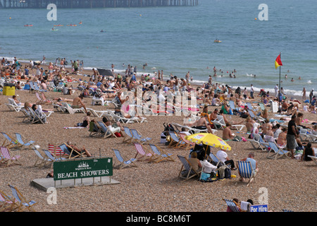 La plage de Brighton UK 1er juillet 2009 Banque D'Images