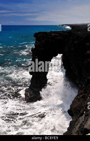 Passage de la mer, Hawaii Volcanoes National Park, California, USA. Banque D'Images