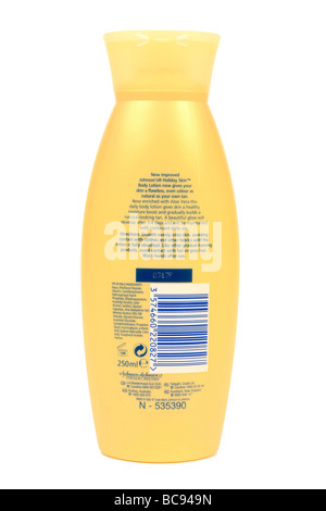 Johnson s Maison de vacances Body Lotion pour la peau sur un fond blanc. Banque D'Images