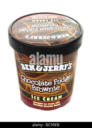 La crème glacée au chocolat Fudge Brownie Banque D'Images