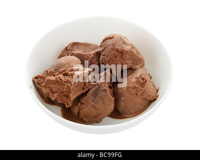 La crème glacée au chocolat Fudge Brownie Banque D'Images