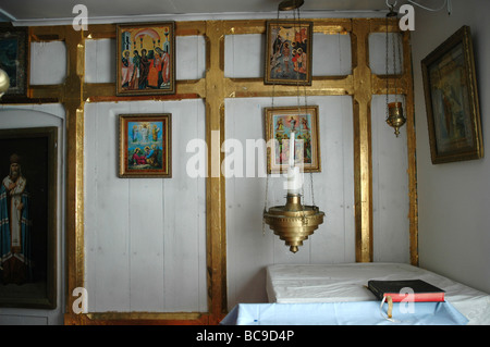 L'église orthodoxe russe dans la région de Ninilchik, Alaska, USA Banque D'Images