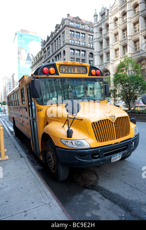 Schoolbus dans NYC Banque D'Images