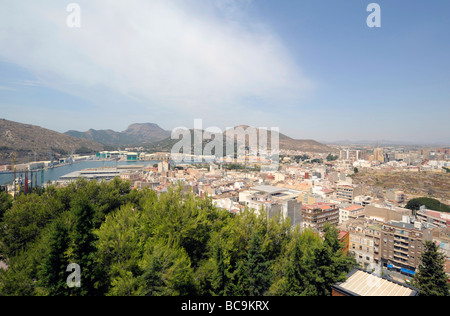 Une vue générale de la ville de Carthagène, région de Murcie, Espagne Banque D'Images