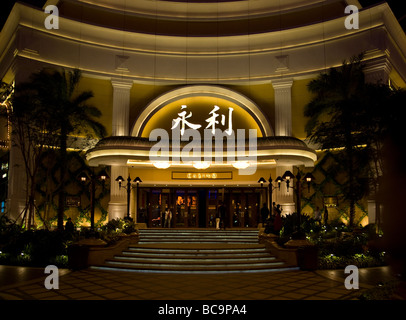 Entrée de nuit au Casino Wynn Macau Banque D'Images