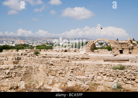 Site archéologique de Paphos Chypre la 13e siècle Saranda Kolones château Banque D'Images