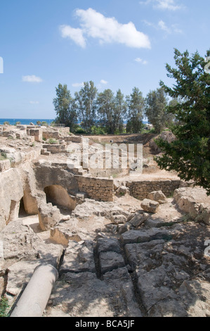 Site archéologique de Paphos Chypre la 13e siècle Saranda Kolones château Banque D'Images