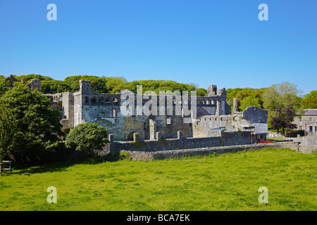 Palais des évêques, la cathédrale de St Davids, St Davids, Pembrokeshire, Pays de Galles, Royaume-Uni Banque D'Images