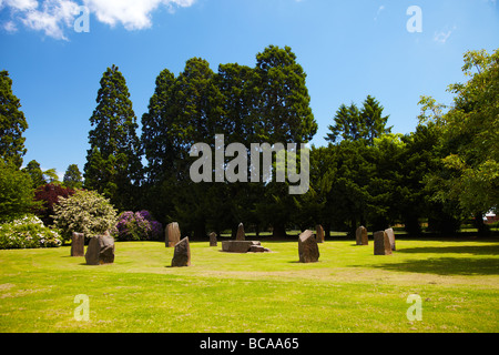 Gorsedd Stone Circle, Tredegar Park, Newport, Pays de Galles, Royaume-Uni Banque D'Images