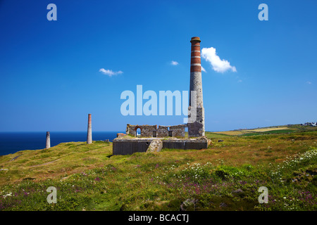 Demeure du Levant tin mine près de Pendeen, Cornwall, England, UK Banque D'Images
