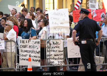 Times Square Tea Party rally le 1 juillet 2009 Banque D'Images