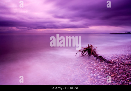 La soirée mer à Budleigh Salterton Devon dans la plage donnant sur le sud-ouest Banque D'Images