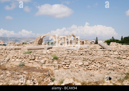 Site archéologique de Paphos Chypre la 13e siècle Saranda Kolones château Banque D'Images