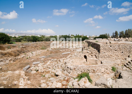 Site archéologique de Paphos Chypre la 13e siècle Saranda Kolones château Banque D'Images