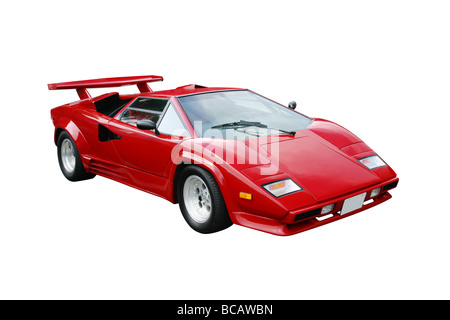 1988 Lamborghini Countach S. Voiture de sport exotique. 1998 kit car replica. Propriétaire et fabricant. logos Aucune ombre. Banque D'Images