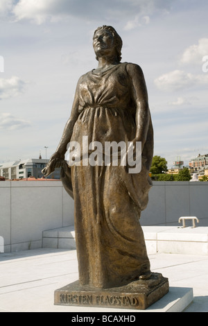 Norvège Oslo Flagstad statue en dehors de Opera House Banque D'Images