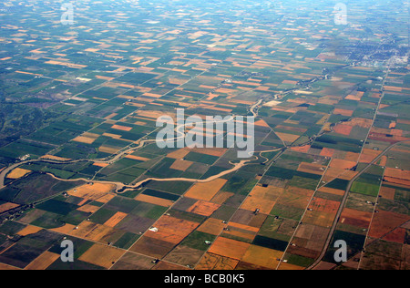 Mosaïque de champs et de fermes américaines vu de l'air Banque D'Images