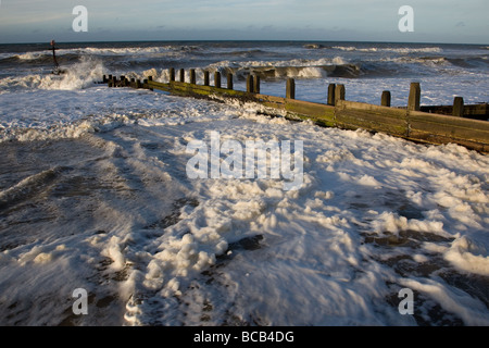 La mousse sur les marée montante, North Norfolk Banque D'Images