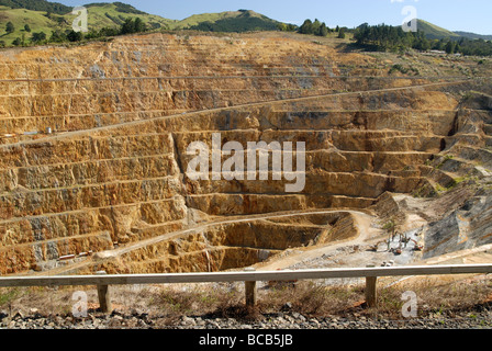 La mine d'or à ciel ouvert, le Coromandel, Waihi, Nouvelle-Zélande Banque D'Images