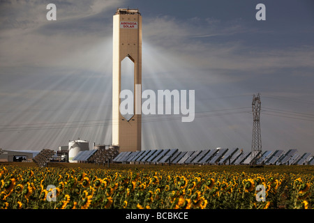 L'usine électrique construite par l'entreprise espagnole Abengo dans Sanlucar la Mayor, près de Séville, Espagne Banque D'Images