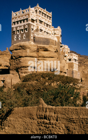 Wadi Dahr Yémen Dar Al-Hajar Rock Palace (Palais de l'Imam) Banque D'Images