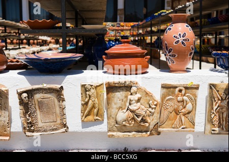 Magasin de vente de poterie de l'ancien port vénitien de Chania, Chania, Crète, Grèce, Province Banque D'Images