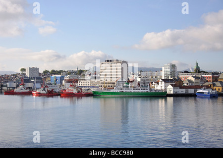 Ville et vue sur le port, Stavanger, Rogaland, Banque D'Images