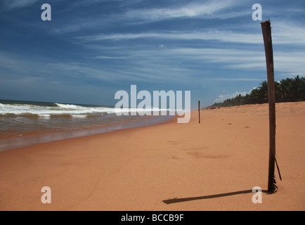 Belle plage dans le Kerala Inde Banque D'Images