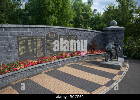 Joey Dunlop memorial garden dans Ballymoney le comté d'Antrim en Irlande du Nord uk Banque D'Images