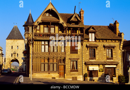 France, Seine et Marne, Moret sur Loing, Maison Racollet, maison avec Neo style Médiéval Banque D'Images