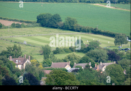 Match de cricket village Banque D'Images