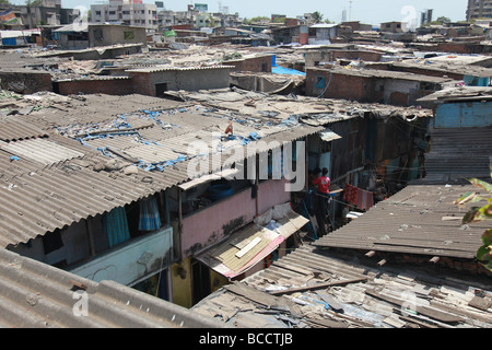 Le célèbre bidonville de Dharavi Banque D'Images