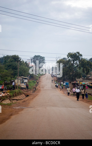 Général tourné de route de Kampala Ouganda bidonville Kamwockya Banque D'Images