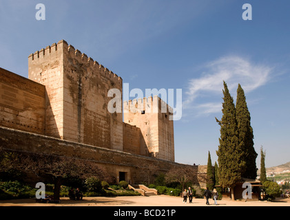 La Place des Citernes (Plaza de los Aljibes) dans le Palais de l'Alhambra, Grenade, Espagne Banque D'Images