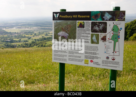 'Prestbury Hill' [Nature Réserver] [Information Board], Gloucestershire, England, UK Banque D'Images