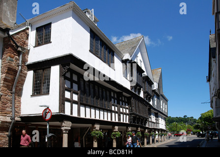 L'historique butterwalk à Dartmouth dans le Devon, UK Banque D'Images