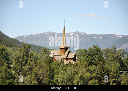 12e siècle LOM Stave Church, LOM, Innlandet County, Norvège Banque D'Images