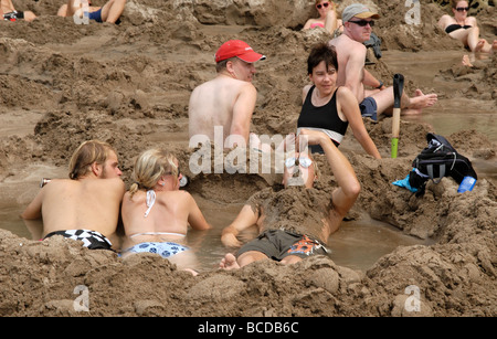 Plage de Hot Water, le Coromandel, Nouvelle-Zélande Banque D'Images