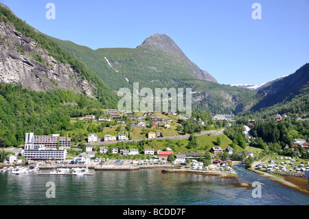 Village de Geiranger, fjord de Geiranger, More og Romsdal (Norvège) Banque D'Images