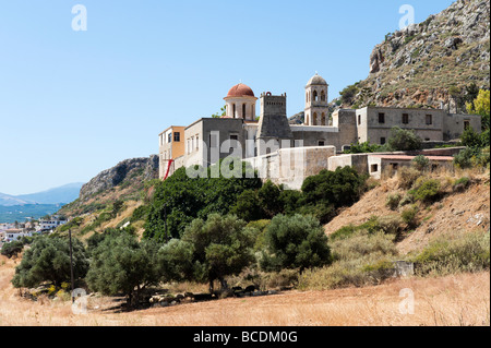 Le 17e siècle Moni Gonias monastère à Kolymbari, près de Chania, Chania Province, côte nord-ouest, Crète, Grèce Banque D'Images