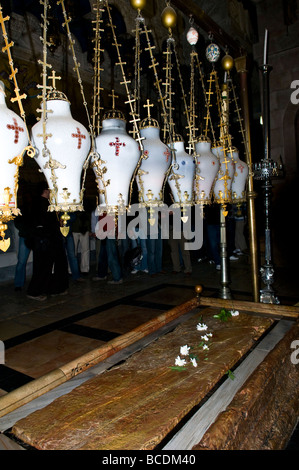 A l'intérieur de l'église du Saint-Sépulcre à Jérusalem Banque D'Images