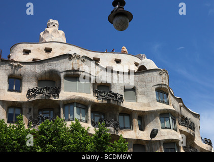 Casa Milà La Pedrera Gaudi Barcelona Catalunya Espagne Banque D'Images