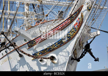 La barque 'Statsraad Lehmkuhl' Voilier trois-mâts, Byggen, Bergen, Hordaland, Norvège Banque D'Images