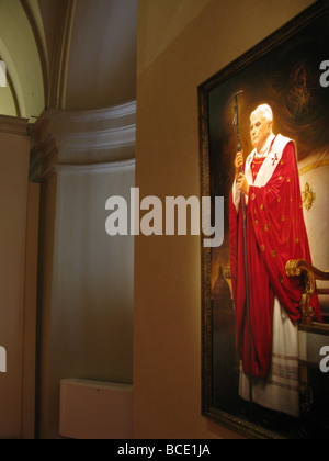 Portrait du pape Benoît XVI lors d'une exposition au Vatican, Rome Banque D'Images