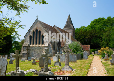 St Mary’s Church (anglican) Slindon village, West Sussex, Royaume-Uni Banque D'Images