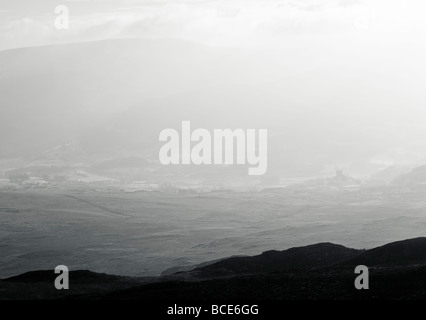 Vue sur Château De Dolwyddelan de Moel Siabod en Galles Snowdonia Banque D'Images