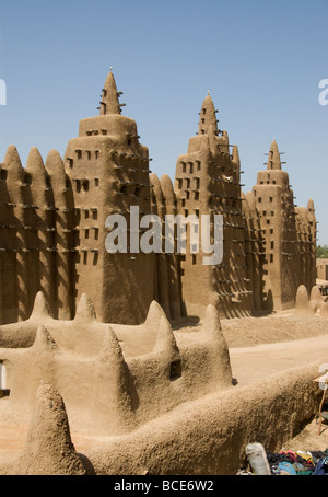 Le Mali. Sahel. Grande Mosquée de Djenné (XI siècle). Architecture de style soudanais. Construit en adobe. Unesco World Heritage Site. Banque D'Images