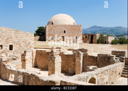 Lieux et la mosquée d'Ibrahim Han au 16ème siècle la forteresse vénitienne (forteresse), Rethymnon, Crète, Grèce Banque D'Images